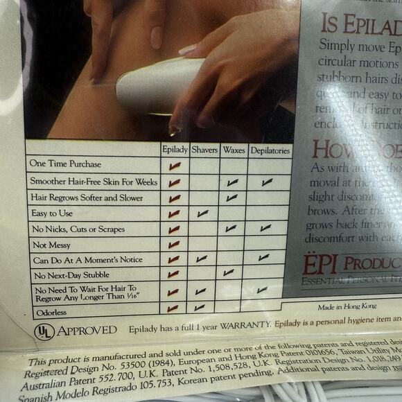 VTG 80's Epilady C1000 3 Coil Epilator White Hair Removal NEW OLD STOCK SEALED - Picture 10 of 13